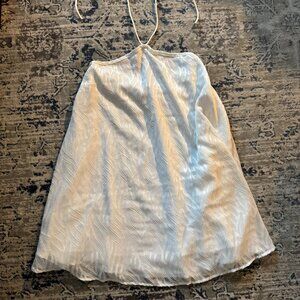 White Textured Halter Mini Dress | Summer / Party | Size XS